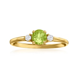 ross-simons peridot and . diamond ring in 14kt yellow gold