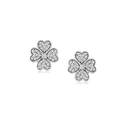 by ross-simons diamond clover earrings in sterling silver