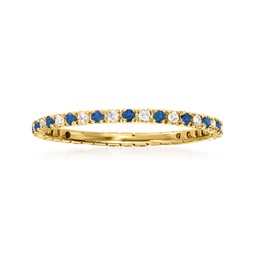 ross-simons sapphire and . diamond eternity band ring in 14kt yellow gold
