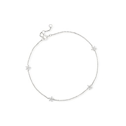 by ross-simons diamond star anklet in sterling silver
