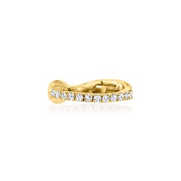 ross-simons diamond-accented single ear cuff in 14kt yellow gold