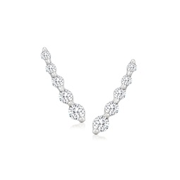 by ross-simons diamond graduated ear climbers in sterling silver
