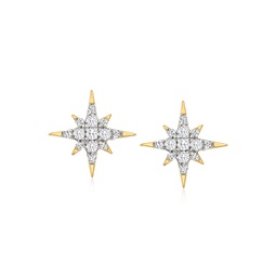 ross-simons diamond star stud earrings in 14kt yellow gold