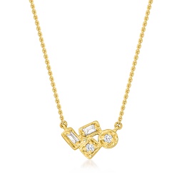 ross-simons 14kt gold diamond-accented station necklace