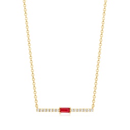 by ross-simons ruby and . diamond bar necklace in 14kt yellow gold