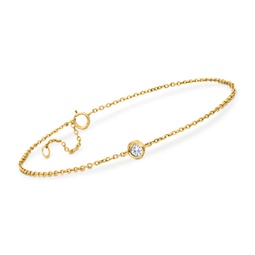 by ross-simons diamond station bracelet in 14kt yellow gold