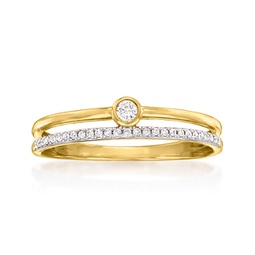 by ross-simons diamond double-row ring in 14kt yellow gold