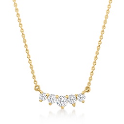 ross-simons diamond 5-stone necklace in 14kt yellow gold