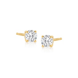 ross-simons diamond stud earrings in 14kt yellow gold