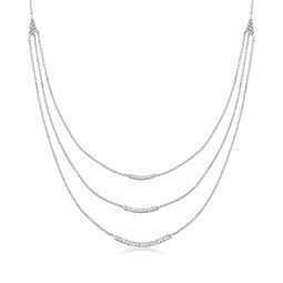 ross-simons diamond layered necklace in sterling silver