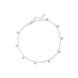 ross-simons bezel-set diamond anklet in sterling silver