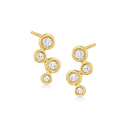 by ross-simons diamond multi-circle earrings in 14kt yellow gold