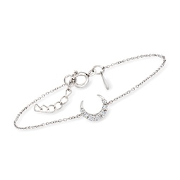 by ross-simons diamond moon bracelet in sterling silver