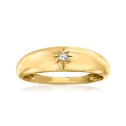 by ross-simons diamond-accented star dome ring in 14kt yellow gold