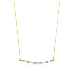 ross-simons diamond curved bar necklace in 14kt yellow gold