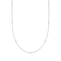 by ross-simons bezel-set diamond station necklace in sterling silver