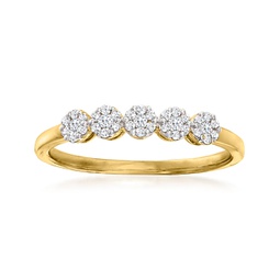 ross-simons diamond cluster band ring in 14kt yellow gold