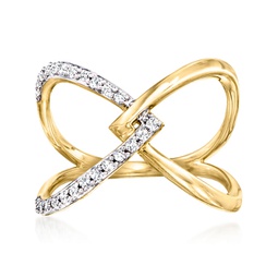 by ross-simons diamond interlocking ring in 14kt yellow gold