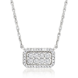 ross-simons diamond cluster necklace in sterling silver