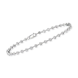 by ross-simons bezel-set diamond tennis bracelet in sterling silver