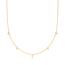 by ross-simons diamond station necklace in 14kt yellow gold