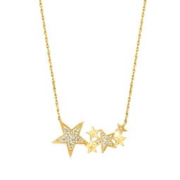 ross-simons diamond multi-star necklace in 14kt yellow gold