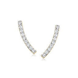 by ross-simons diamond curved ear climbers in 14kt yellow gold