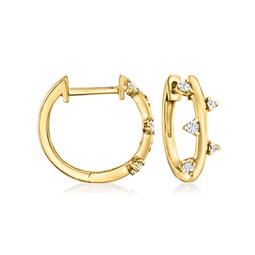 by ross-simons diamond spike hoop earrings in 14kt yellow gold