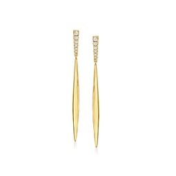 by ross-simons diamond linear drop earrings in 14kt yellow gold