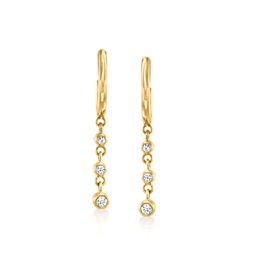 by ross-simons diamond c-hoop drop earrings in 14kt yellow gold