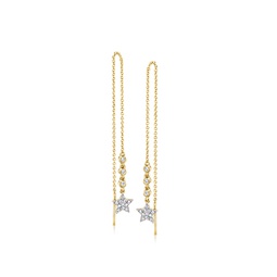 by ross-simons diamond star threader earrings in 14kt yellow gold
