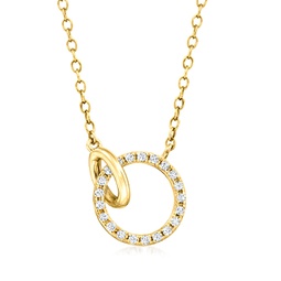 by ross-simons diamond circle and loop necklace in 14kt yellow gold