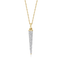 by ross-simons diamond spike pendant necklace in 14kt yellow gold