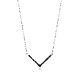 by ross-simons black diamond chevron necklace in sterling silver