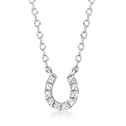 by ross-simons diamond horseshoe necklace in sterling silver