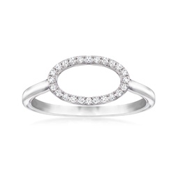 by ross-simons diamond open-oval ring in sterling silver