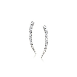 by ross-simons diamond curved earrings in 14kt yellow gold