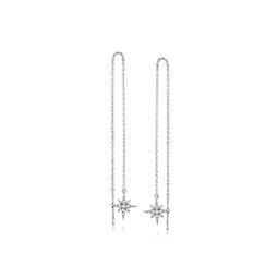 by ross-simons diamond north star threader earrings in sterling silver