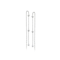 by ross-simons diamond star station threader earrings in sterling silver