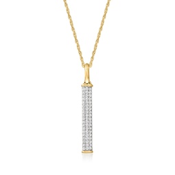 ross-simons diamond linear bar pendant necklace in 14kt yellow gold