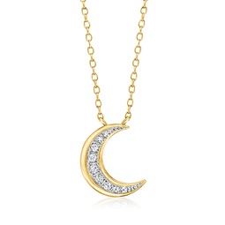 by ross-simons diamond moon necklace in 14kt yellow gold