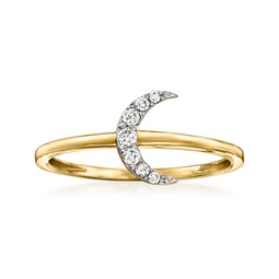 by ross-simons diamond moon ring in 14kt yellow gold