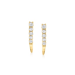 ross-simons diamond bar earrings in 14kt yellow gold