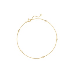 by ross-simons diamond station anklet in 14kt yellow gold