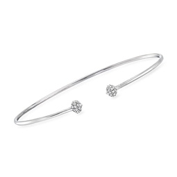 by ross-simons diamond cluster cuff bracelet in sterling silver