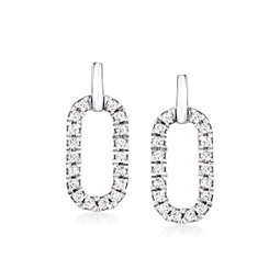 by ross-simons diamond paper clip link earrings in sterling silver