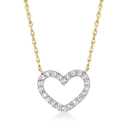 by ross-simons diamond heart necklace in 14kt yellow gold