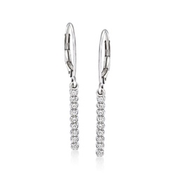 by ross-simons diamond linear drop earrings in sterling silver