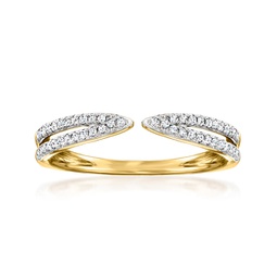 by ross-simons diamond open-space cuff ring in 14kt yellow gold