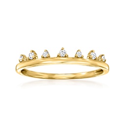 by ross-simons diamond-accented spike ring in 14kt yellow gold